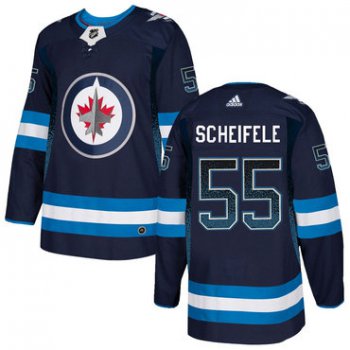 Men's Winnipeg Jets #55 Mark Scheifele Navy Drift Fashion Adidas Jersey