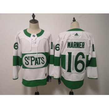 Men's Toronto Maple Leafs #16 Mitch Marner Toronto St. Pats Road Authentic Player White Jersey