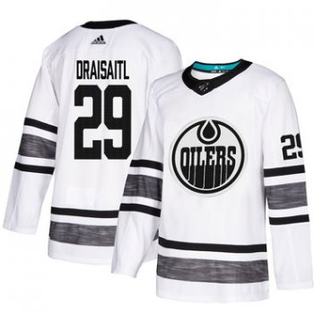 Oilers #29 Leon Draisaitl White Authentic 2019 All-Star Stitched Hockey Jersey