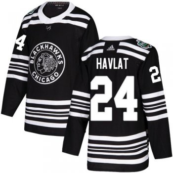 Adidas Blackhawks #24 Martin Havlat Black Authentic 2019 Winter Classic Stitched NHL Jersey