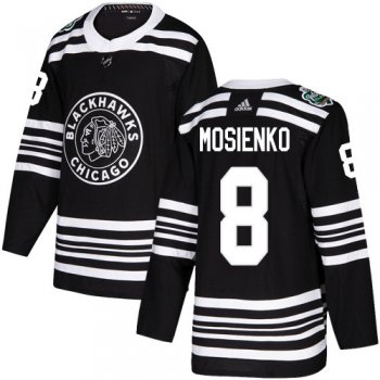 Adidas Blackhawks #8 Bill Mosienko Black Authentic 2019 Winter Classic Stitched NHL Jersey