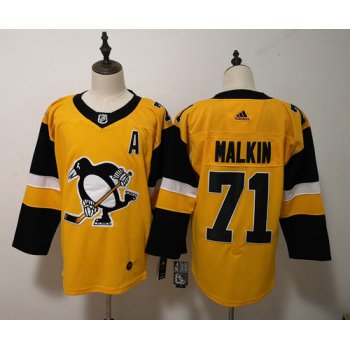 Adidas Pittsburgh Penguins #71 Evgeni Malkin Yellow Alternate Stitched NHL Jersey