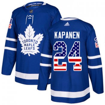 Adidas Toronto Maple Leafs #24 Kasperi Kapanen Royal Blue USA Flag Fashion NHL Men's Jersey