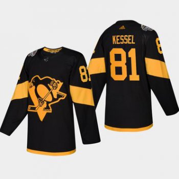 Men's #81 Phil Kessel Penguins Coors Light 2019 Stadium Series Black Authentic Jersey