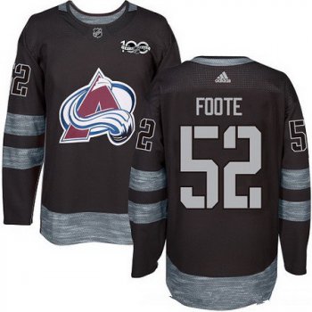 Men's Colorado Avalanche #52 Adam Foote Black 100th Anniversary Stitched NHL 2017 adidas Hockey Jersey