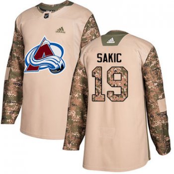Adidas Avalanche #19 Joe Sakic Camo Authentic 2017 Veterans Day Stitched NHL Jersey