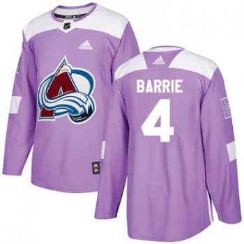 Adidas Avalanche #4 Tyson Barrie Purple Authentic Fights Cancer Stitched NHL Jersey