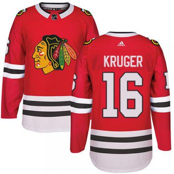 Adidas Chicago Blackhawks #16 Marcus Kruger Red Home Authentic Stitched NHL Jersey