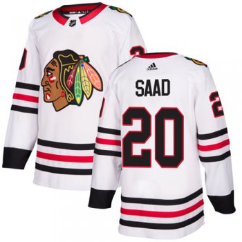 Adidas Chicago Blackhawks #20 Brandon Saad White Road Authentic Stitched NHL Jersey