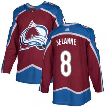 Adidas Colorado Avalanche #8 Teemu Selanne Burgundy Home Authentic Stitched NHL Jersey