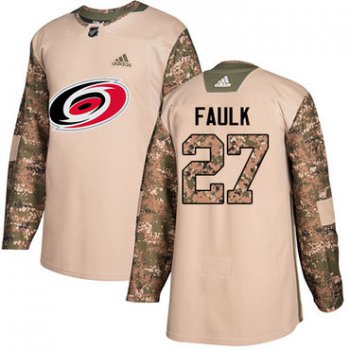Adidas Hurricanes #27 Justin Faulk Camo Authentic 2017 Veterans Day Stitched NHL Jersey