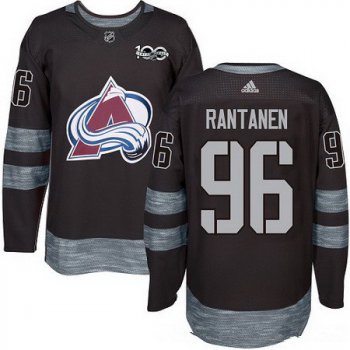 Men's Colorado Avalanche #96 Mikko Rantanen Black 100th Anniversary Stitched NHL 2017 adidas Hockey Jersey