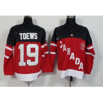 2014-15 Men's Team Canada #19 Jonathan Toews Red 100TH Anniversary Jersey