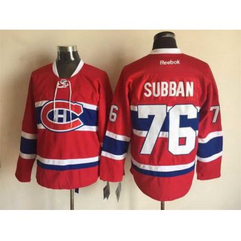 Men's Montreal Canadiens #76 P.K. Subban Reebok Red 2015-16 Home Premier NHL Jersey