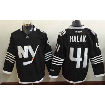 Men's New York Islanders #41 Jaroslav Halak 2015 Reebok Black Premier Alternate Jersey