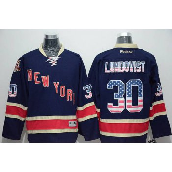 Men's New York Rangers #30 Henrik Lundqvist Reebok Navy Blue Third NHL USA Flag Fashion Jersey