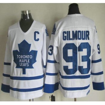 Men's Toronto Maple Leafs #93 Doug Gilmour 2000-01 White CCM Vintage Throwback Jersey