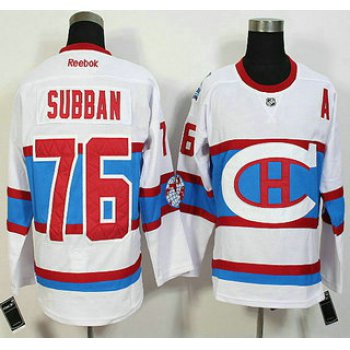 Montreal Canadiens #76 PK Subban Reebok White 2016 Winter Classic Premier Jersey