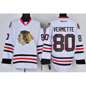 Men's Chicago Blackhawks #80 Antoine Vermette White Jersey