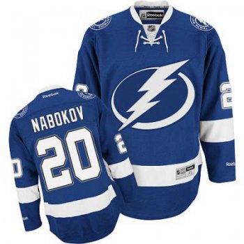 Men's Reebok Tampa Bay Lightning #20 Evgeni Nabokov Blue Home NHL Jersey
