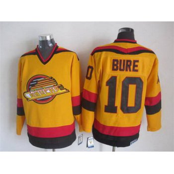 Men's Vancouver Canucks #10 Pavel Bure 1985-86 Yellow CCM Vintage Throwback Jersey