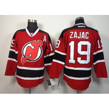 New Jersey Devils #19 Travis Zajac Red With Black Jersey
