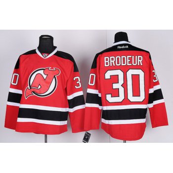New Jersey Devils #30 Martin Brodeur Red With Black Jersey