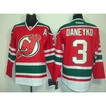New Jersey Devils #3 Ken Daneyko Red With Green Jersey