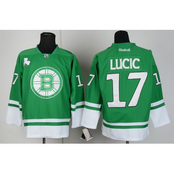 Boston Bruins #17 Milan Lucic St. Patrick's Day Green Jersey