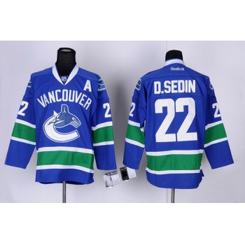 Vancouver Canucks #22 Daniel Sedin Blue Jersey