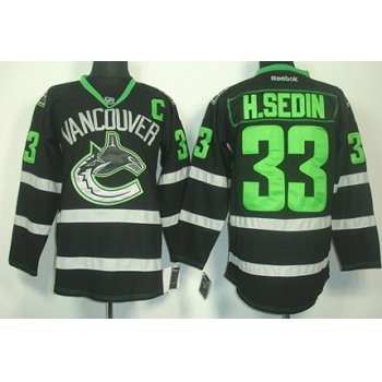 Vancouver Canucks #33 Henrik Sedin Black Ice Jersey