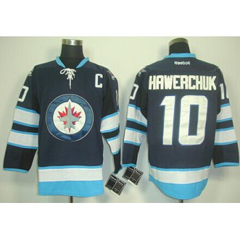 Winnipeg Jets #10 Dale Hawerchuk Navy Blue Jersey