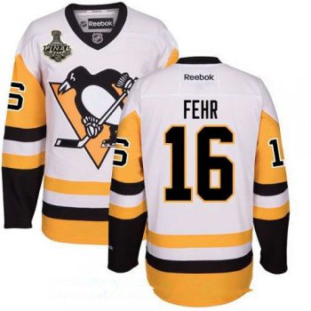 Men's Pittsburgh Penguins #16 Eric Fehr White Third 2017 Stanley Cup Finals Patch Stitched NHL Reebok Hockey Jersey
