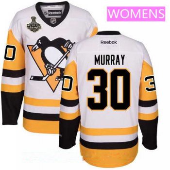 Women's Pittsburgh Penguins #30 Matt Murray White Third 2017 Stanley Cup Finals Patch Stitched NHL Reebok Hockey Jersey
