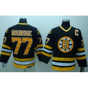 Boston Bruins #77 Ray Bourque Black Throwback CCM Jersey