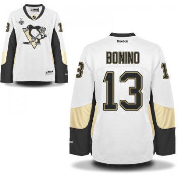 Women's Pittsburgh Penguins #13 Nick Bonino White Road 2017 Stanley Cup NHL Finals Patch Jersey