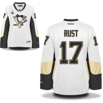 Women's Pittsburgh Penguins #17 Bryan Rust White Road 2017 Stanley Cup NHL Finals Patch Jersey
