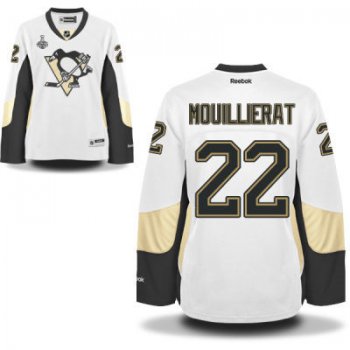 Women's Pittsburgh Penguins #22 Kael Mouillierat White Road 2017 Stanley Cup NHL Finals Patch Jersey