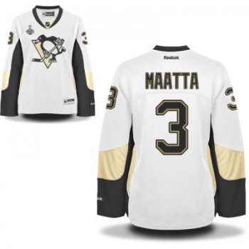 Women's Pittsburgh Penguins #3 Olli Maatta White Road 2017 Stanley Cup NHL Finals Patch Jersey
