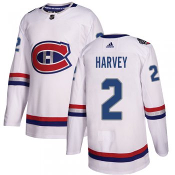 Adidas Canadiens #2 Doug Harvey White Authentic 2017 100 Classic Stitched NHL Jersey