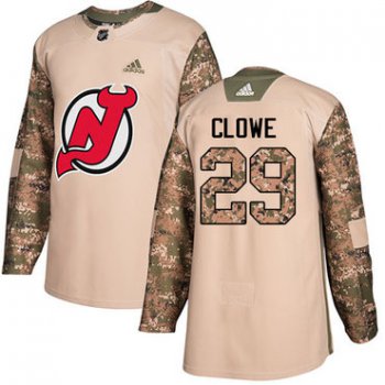 Adidas Devils #29 Ryane Clowe Camo Authentic 2017 Veterans Day Stitched NHL Jersey