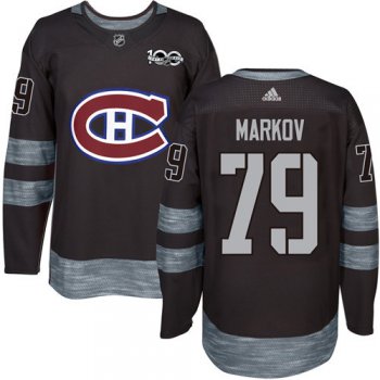 Canadiens #79 Andrei Markov Black 1917-2017 100th Anniversary Stitched NHL Jersey