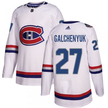 Adidas Canadiens #27 Alex Galchenyuk White Authentic 2017 100 Classic Stitched NHL Jersey