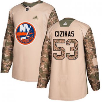 Adidas Islanders #53 Casey Cizikas Camo Authentic 2017 Veterans Day Stitched NHL Jersey
