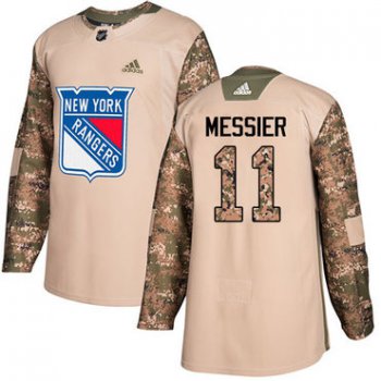 Adidas Rangers #11 Mark Messier Camo Authentic 2017 Veterans Day Stitched NHL Jersey