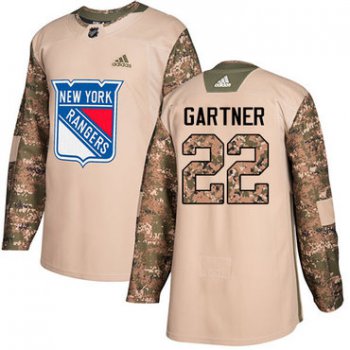 Adidas Rangers #22 Mike Gartner Camo Authentic 2017 Veterans Day Stitched NHL Jersey