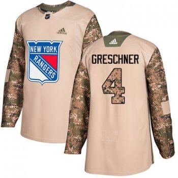Adidas Rangers #4 Ron Greschner Camo Authentic 2017 Veterans Day Stitched NHL Jersey