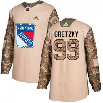 Adidas Rangers #99 Wayne Gretzky Camo Authentic 2017 Veterans Day Stitched NHL Jersey