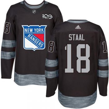 Men's York Rangers #18 Marc Staal Black 1917-2017 100th Anniversary Stitched NHL Jersey