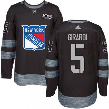 Men's York Rangers #5 Dan Girardi Black 1917-2017 100th Anniversary Stitched NHL Jersey